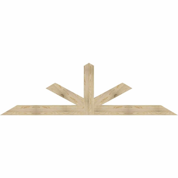 Ekena Millwork Saratoga Rough Sawn Timber Gable Bracket, Douglas Fir, 108"W x 31 1/2"H x 4"D x 6"F, 7/12 Pitch GBW108X31X0406SAR00RDF - main